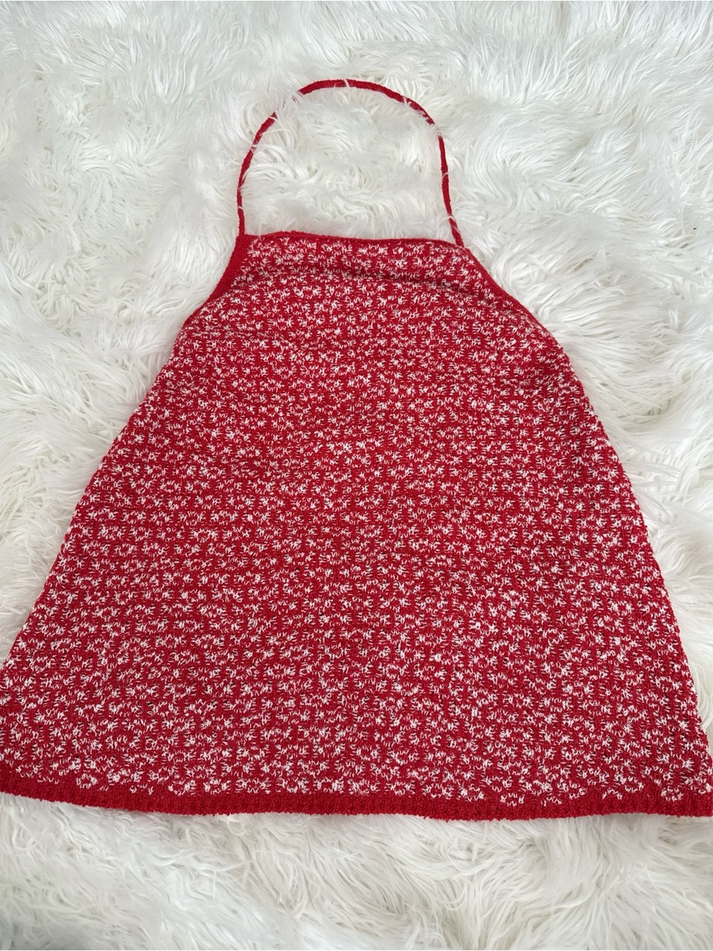 Free People Red and White Halter Crop Top